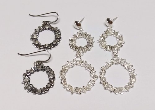 Judy Larson's Smashing Drop Earrings - , Contemporary Wire Jewelry, Oxidizing Wire, Oxidizing, Antiquing Wire, Antiquing, smashing drop earrings